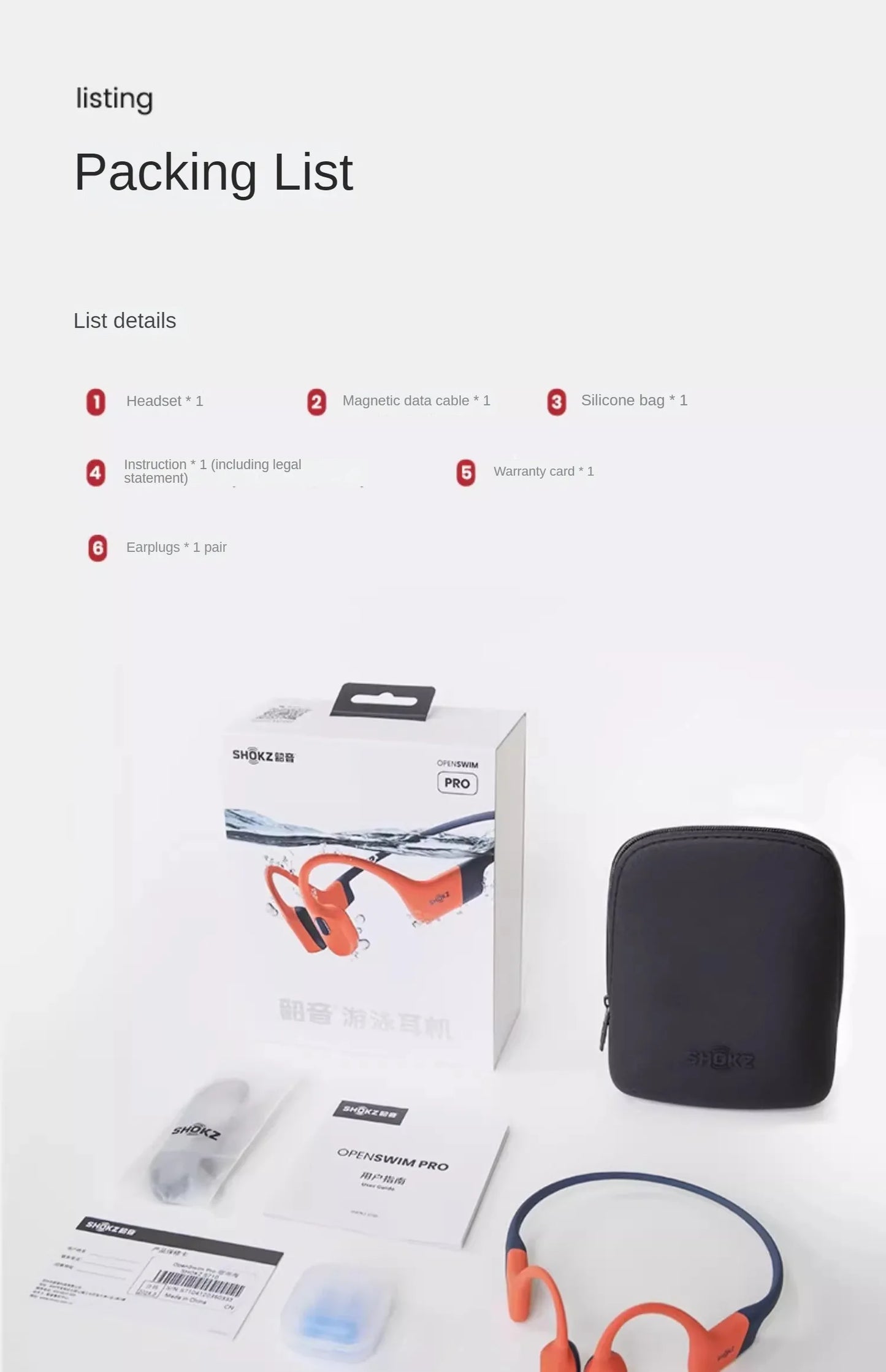 Shokz OpenSwim Pro S710 słuchawki douszne z przewodnictwem kostnym do pływania Bluetooth wodoodporne IP68 tryb podwójny 32GB pojemności sportowe
