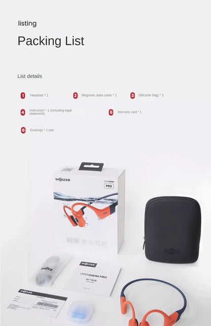 Shokz OpenSwim Pro S710 słuchawki douszne z przewodnictwem kostnym do pływania Bluetooth wodoodporne IP68 tryb podwójny 32GB pojemności sportowe