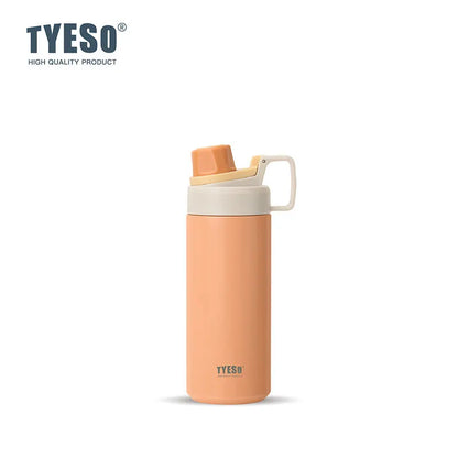 Tyeso 600ML Leakproof Insulated Water Bottle Portable Vacuum Thermal Flask Drink Cup for Outdoor Sports Travel Daily Fitness