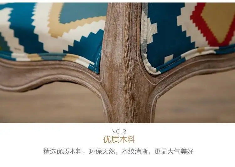 Leisure Sofa Chair, Solid Wood Antique Dining Chair, European Hotel Dining Chair, Living Room Leisure Sofa,Support Customization