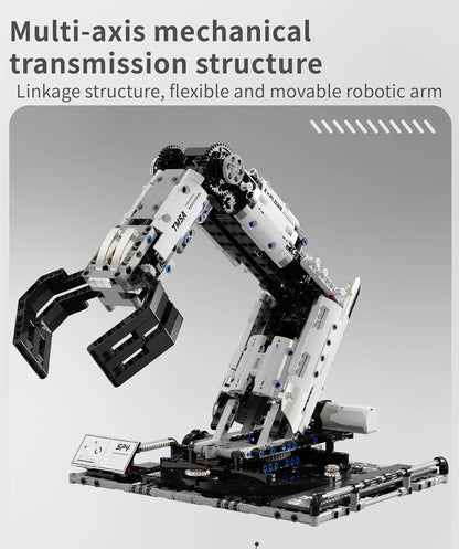 Multi-Axis mechanical Arm Programmable Building Blocks 5 in 1 robot Remote Control toys Interactive STEM Learning children gift
