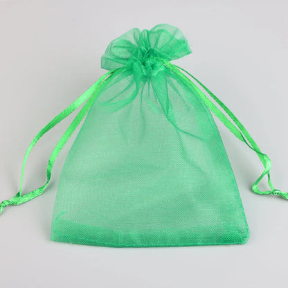50/100pcs Colorful Organza Gift Bag 5x7 7x9 9x12 10x15 13x18cm Party Wedding Favors Candy Jewelry Packaging Drawstring pouches