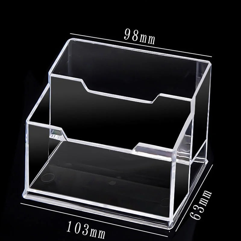 Business Card Stand Creative Transparent Acrylic Card Storage Box Business Large Capacity Card Box