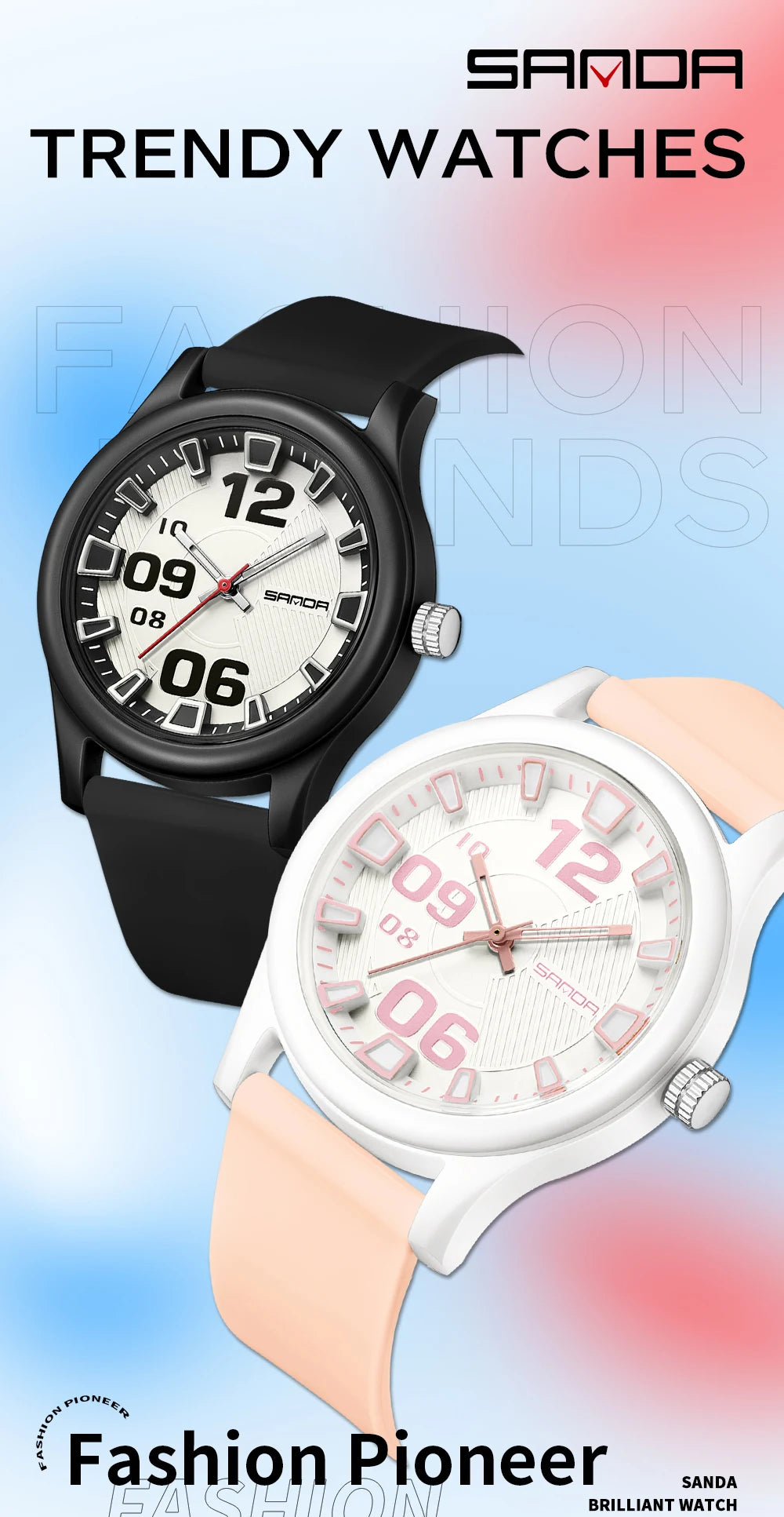 SANDA 3252 Fashion Simple Student Quartz Watch Popular Style Waterproof Suitable For sports And Life And It Is a Gift For Friend