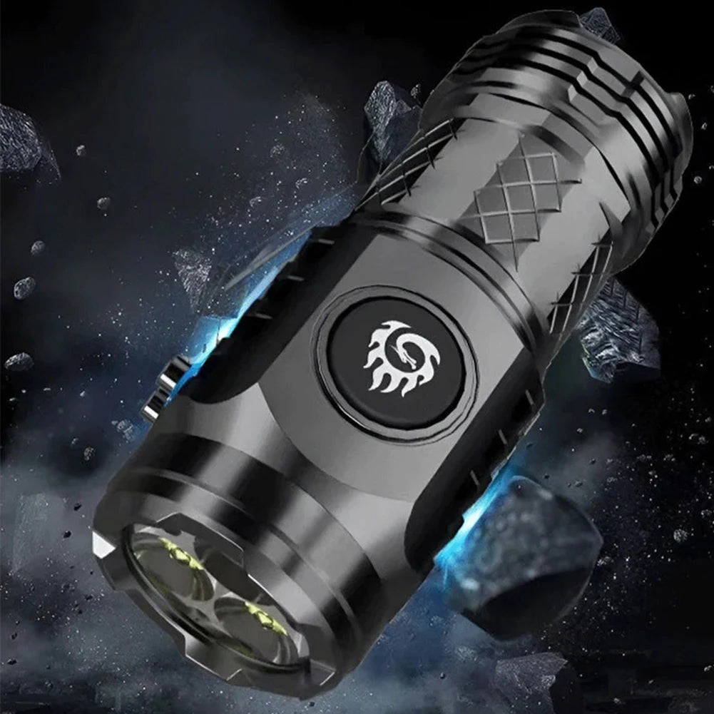 Type-C Rechargeable Waterproof Flashlight Adjustable Brightness Flash Light Super Bright Flashlight Powerful Handheld Flashlight