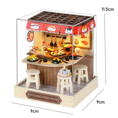 Kitten Mini Doll House 3D Puzzle Assembly Model Building Kit Creative Room Bedroom Decoration With Furniture Wooden Crafts Gifts