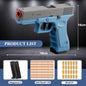 Shell Throwing G17 Automatic Shooting Soft Bullet Toy Gun with Blowback Outdoor Sports Shooting Game Christmas Gift for Children