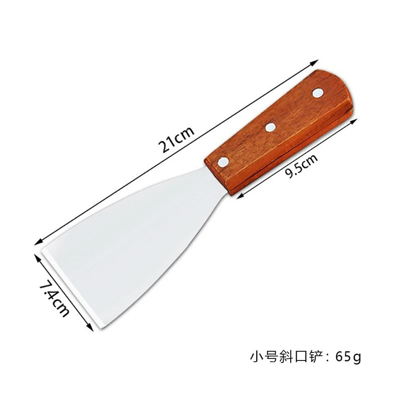 Stainless Steel Spatula and Grill Scraper Non Stick Durable Barbecue Cooking Tools Pizza Shovel Pancake Beef BBQ Utensils