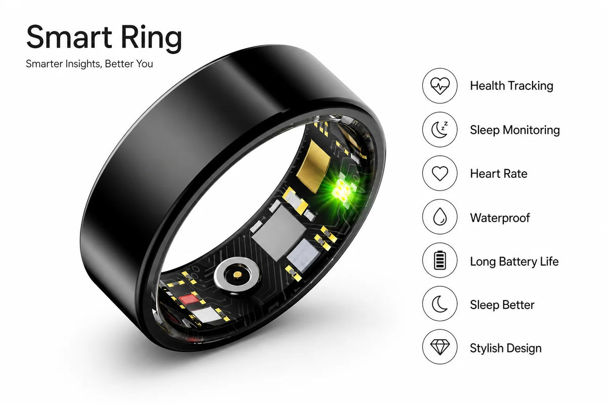 2026 New Smart ring Men Women HD Touch Screen Heart Rate Oxygen Sleep Tracker IP68 Water-resistant Long Battery Android IOS