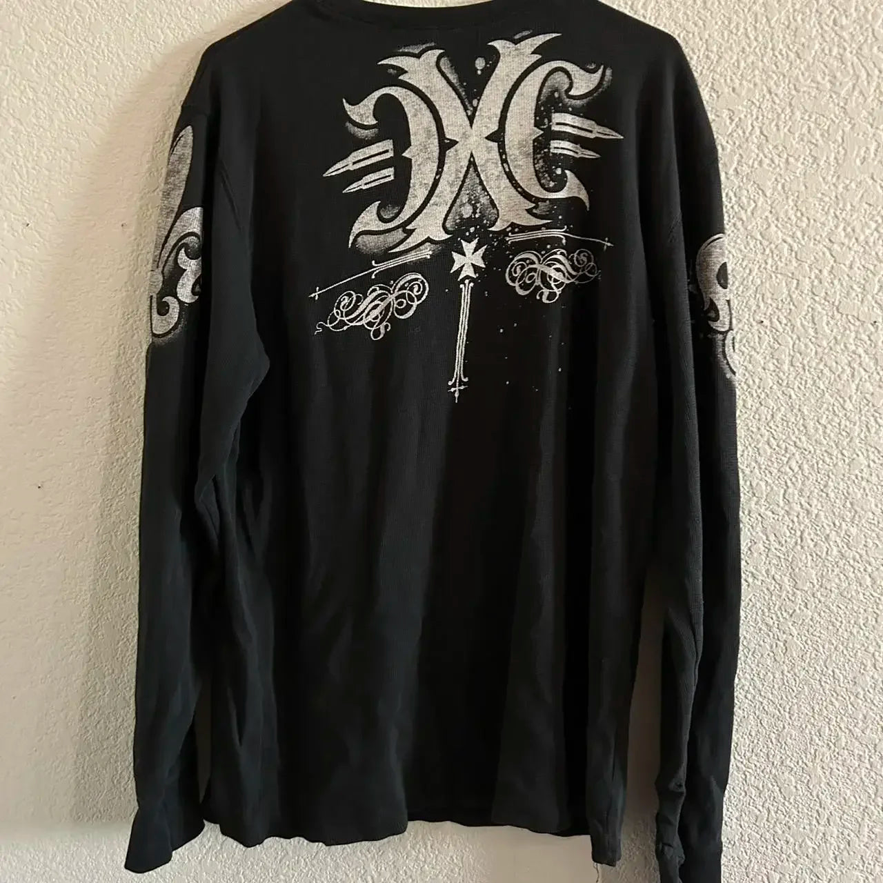 imited Stock Men's Harvester Skull T-Shirt Gothic Wings Cross Print  Vintage Streetwear Soft Breathable FabricL