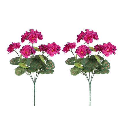 2/4pcs Artificial Flowers Faux Geranium UV Resistant Fake Flower for Planter Outdoor Garden Patio Decor Home Table Decoration