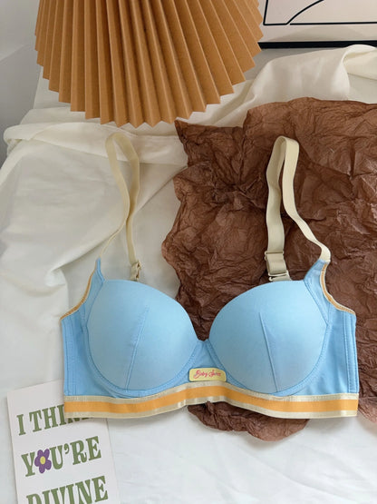 YUQI Dopamine Pink Plus Size Bra - Big Bust Lift | Anti-Sag Non-Trace Thin Lingerie Wireless Push Up Comfort Sexy Support