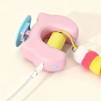 Electric Cat Toy with Ropes Auto Swing Feather Toy Interactive Kitten Toy For Self Playing  Caterpillar Interactive Cat Toys