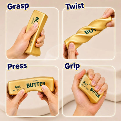 13.5cm Golden Butter Fake Food Squishy Slow Rising Soft Squeeze Anxiety Relief Office Desk Companion Vent Gadget Adult Present