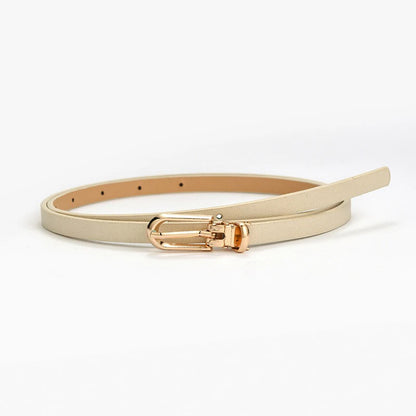 PU Leather Women Thin Belt Simple Solid Color Versatile Pin Buckle Thin Belt Dress Decoration Women Designer Belts NXD00
