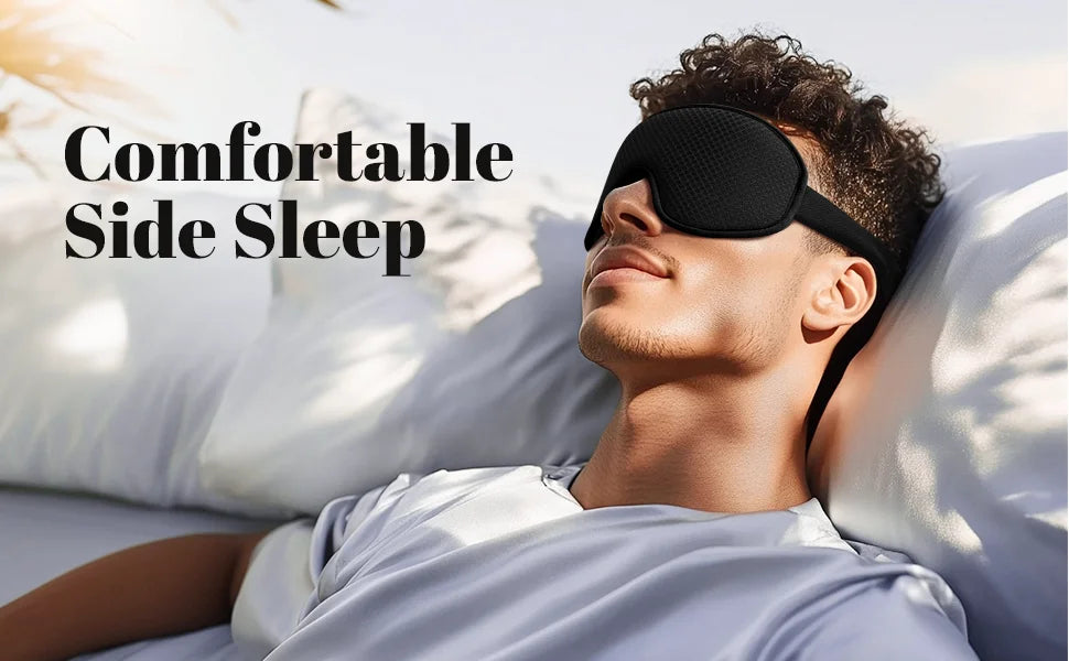 Sleep Mask ,Blackout Eye Masks for Sleep - 3D Breathable Soft Comfortable Eye Mask With Noise-cancelling earplugs