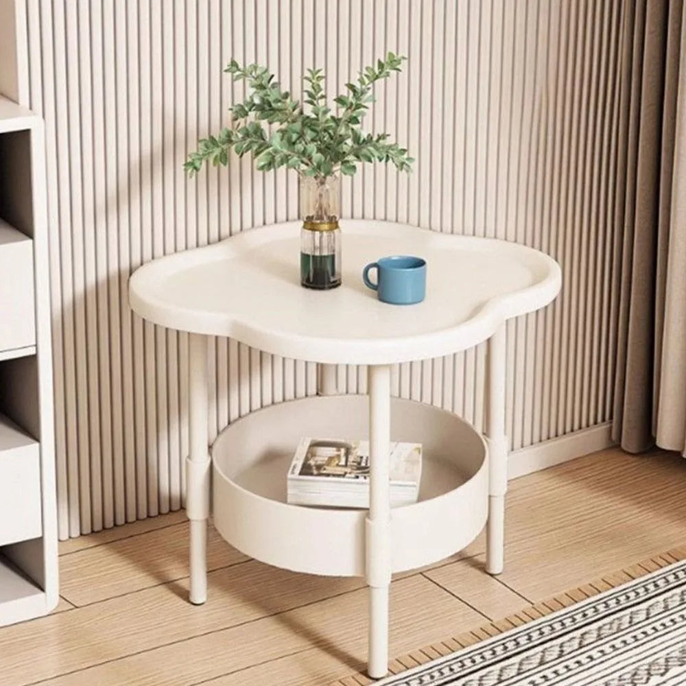 Trendy 40*40CM Side Table Plastic Samll End Table With Storage Easy to Assemble Bedside Table for Living Room