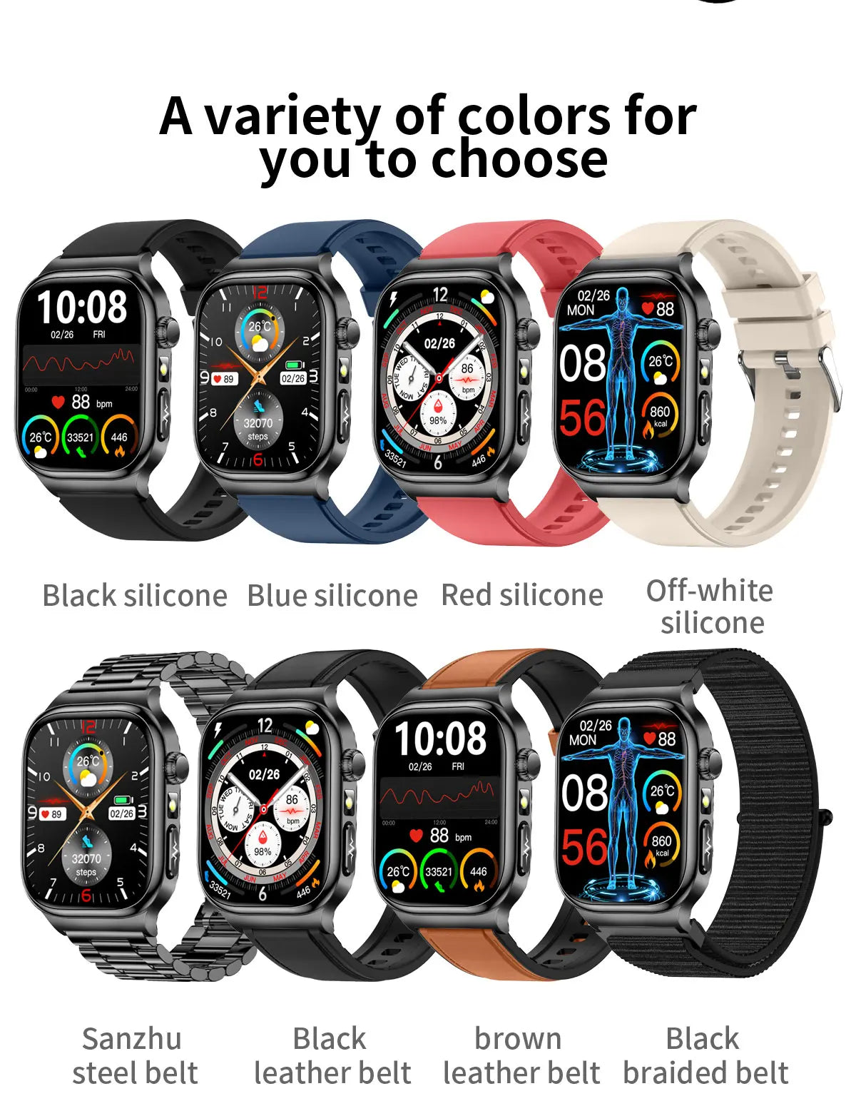 New Blood Lipids Uric Acid Blood pressure Smart Watch Men ECG+PPG Fitness Tracker Clock Heart Rate Bluetooth call Smart watches
