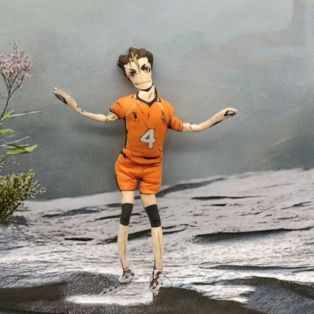 Anime Haikyuu Hinata Shoyo Kozume Kenma Cosplay Cotton Doll Iron Wire Skeleton Twistable Abstract Cartoon Figure Funny Dolls