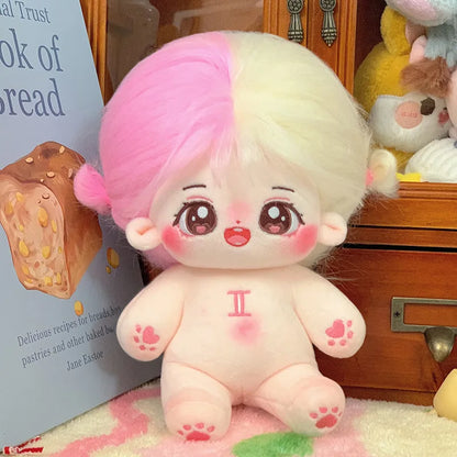 20cm Kawaii Plush Cotton Doll Idol Stuffed Super Star Figure Dolls Twelve Constellations Doll Can Change Clothes Gift