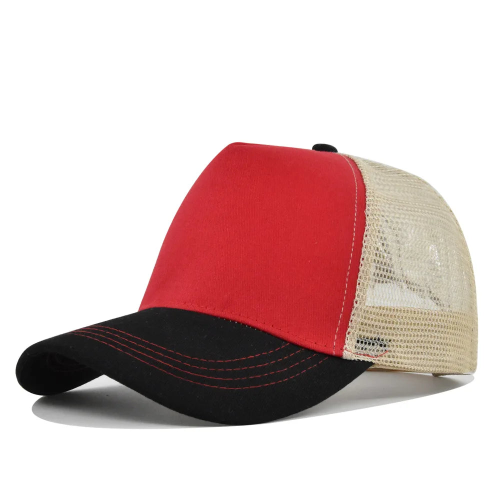 Customized Printed Logo Five Piece Baseball Caps Solid Color Mesh Breathable Sun Shading And Sun Protection Duck Tongue Hats