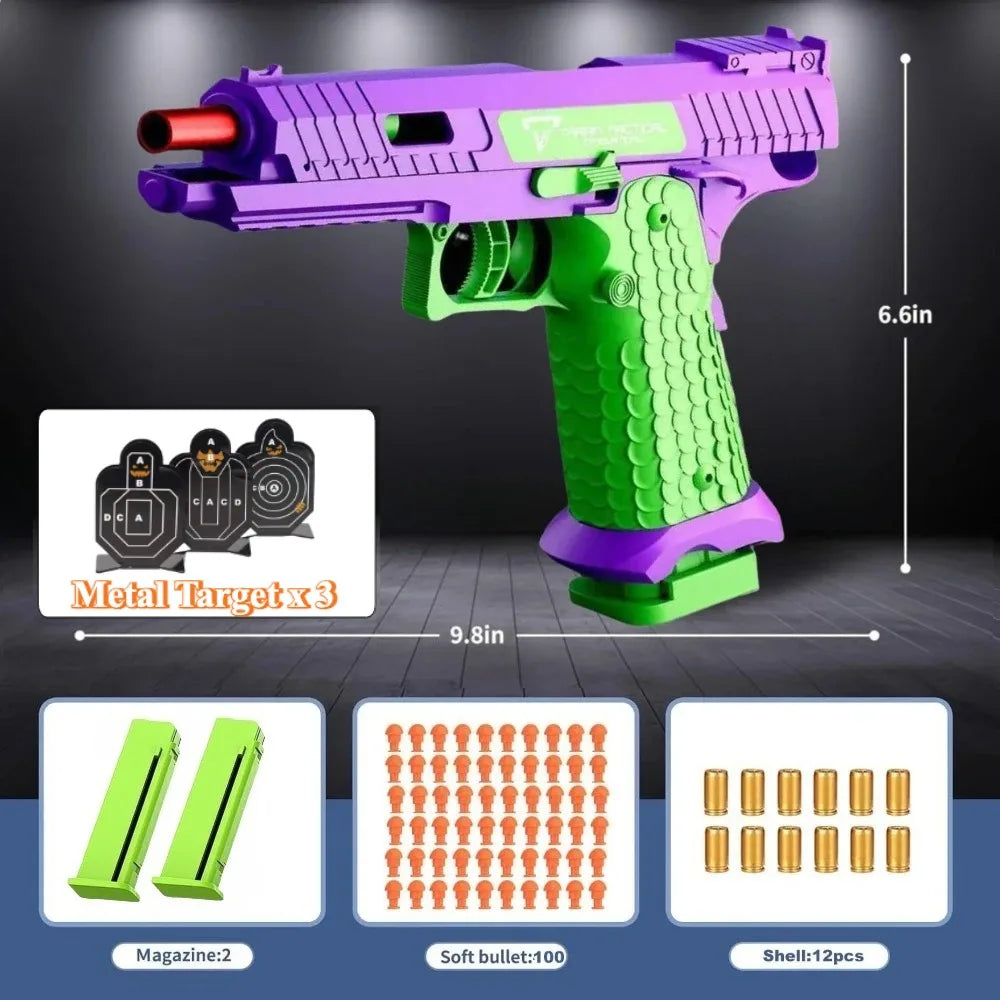 Automatic Shell Bullet Toy Gun, Educational Shooting Game Toy, Very Suitable for Outdoor Multiplayer Cooperative Games