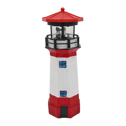 Lighthouse Shape Solar LED Light Garden Fence Yard Outdoor Adornment Smart Sensor Beacon Rotating Lamp Solar Light Decor