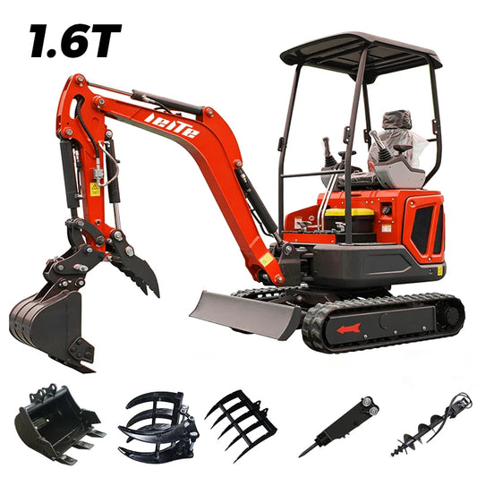 Mini excavator mini digger 1 ton excavator fast delivery digger CE/Euro 5 Diesel excavator 1.6 ton home digger customized