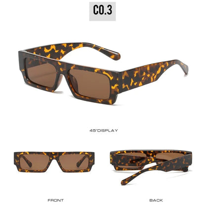 New Men Brand Shades Retro Square Sunglasses Vintage Small Rectangle Women Sun Glasses Luxury Eyeglasses Black White Eyewear