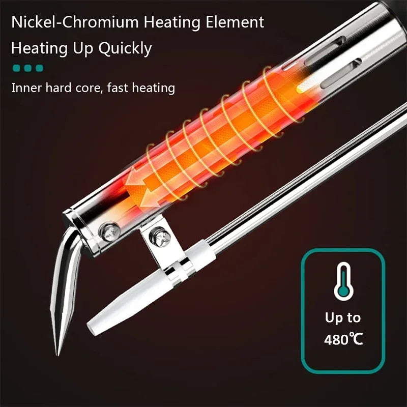 60W DIY electric soldering iron tin gun portable soldering gun maintenance power tool automatic tin feeding US/Eu Plug