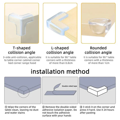 Child Baby Safety Silicone Protector Table Soft Transparent Children Anti Collision Table Corner Edge Protection Cover