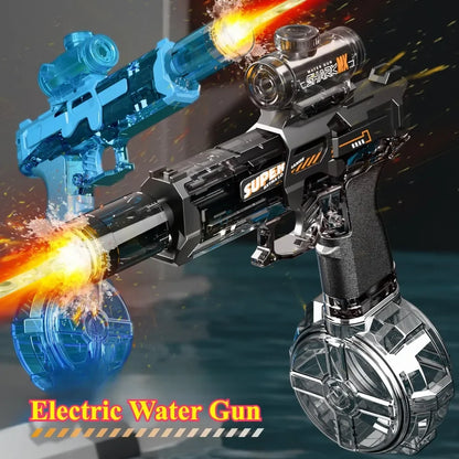 MK3 Electric Water Gun Toy Large-capacity Cool Flash Light Absorbent Water Continuous Shooting Summer Outdoor Beach Toy for Kids