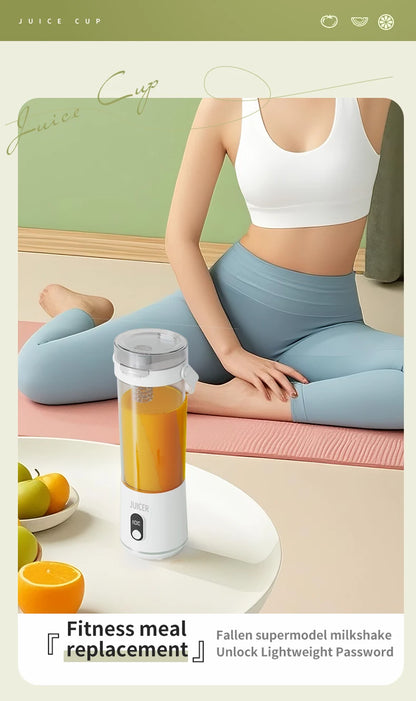 Portable 600ML Juicer Cup 12 Blades for Shakes Smoothies Rechargeable USB Traveling Fruit Juicer Double Cup Fruit Blender