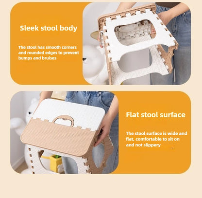 Portable Thick Plastic Folding Stool Outdoor Camping Home Use Fishing Travel Lightweight Children's Reading Chair Bathroom Chair