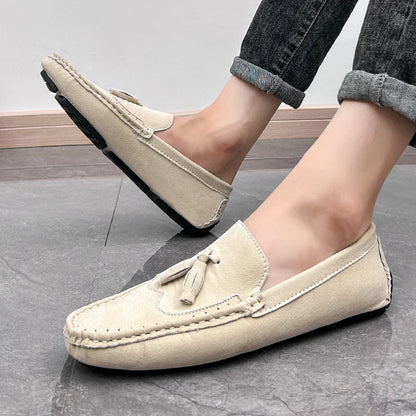 Loafer Men Orange Loafers Tassel Decor Slip on Driving Shoes Casual Business Moccasins Breathable Male Footwear Loafers