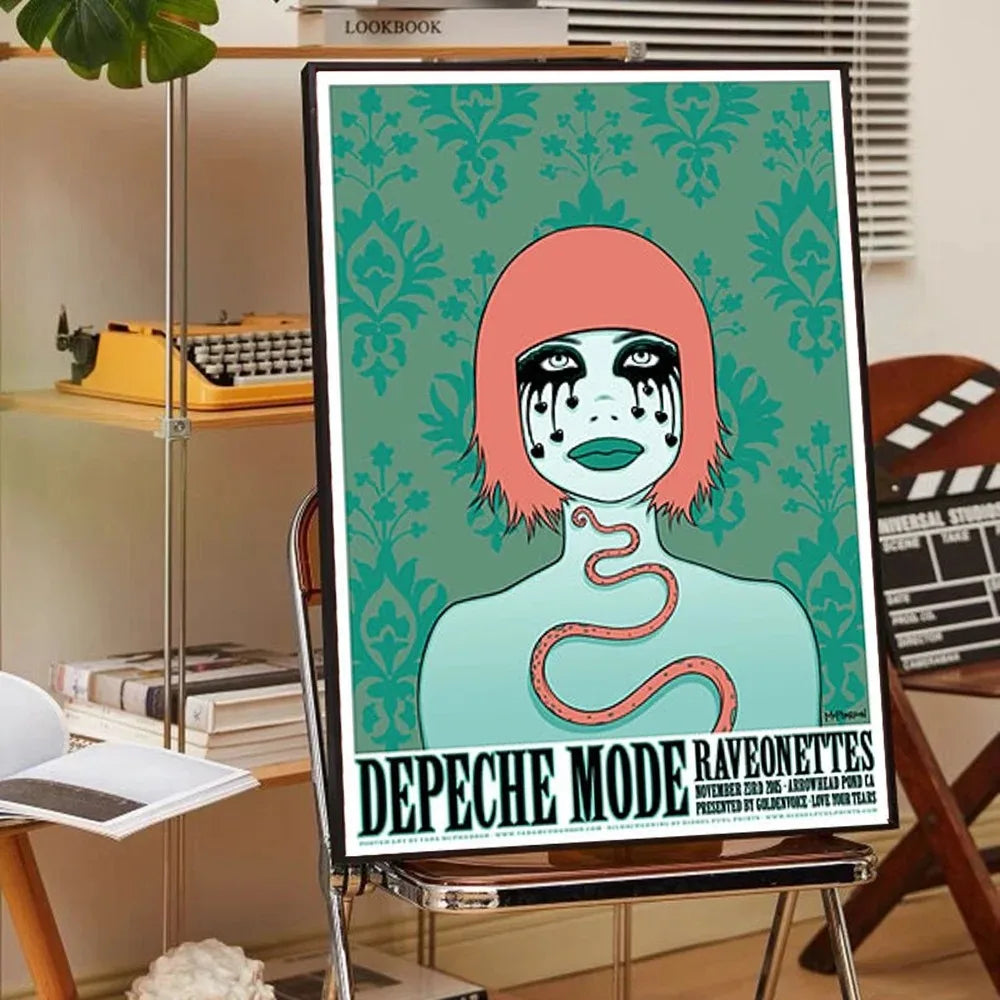 D-Depeche-Mode Singer Star Anime Posters Room Bar Cafe Room Decor Canvas Painting