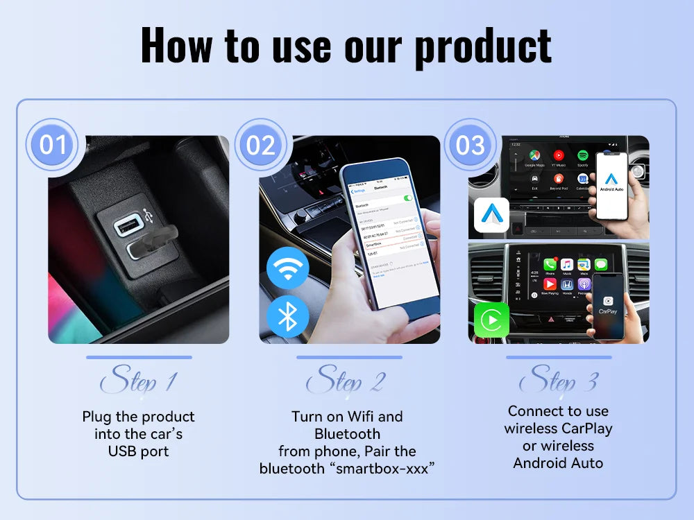 XUDA 2in1 Wired To Wireless CarPlay Adapter Android Auto Dongle Smart AI Box High Quality Car Accessories Intelligent System