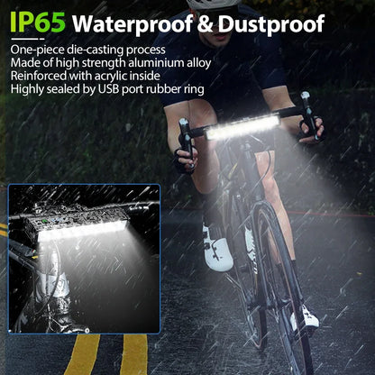 10000mAh Bicycle Light 17 LED Front Double Bracket Power Bank MTB Mountain Bicycle Lamp Bike Headlight Cycling Accessorie