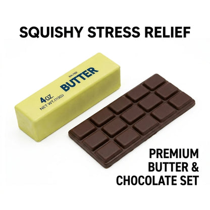 Super Wet Soft Chocolate Butter Bar Squishy Slow Rising PU Squeeze Toy Anti-stress Decompression Toy for Teenagers