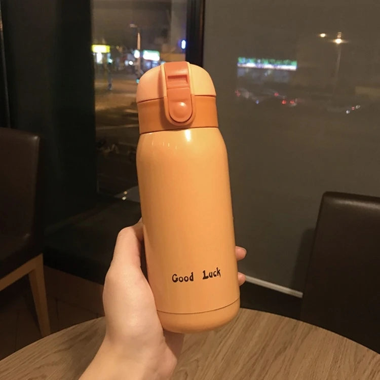 200/350ml Cute Mini Thermos Cup Stainless Steel Thermal Coffee Mug Portable Vacuum Flask Insulated Water Bottle with Button Lid