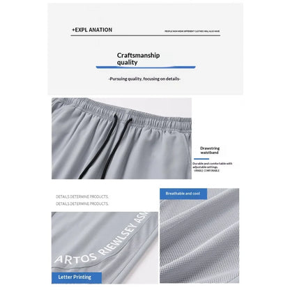 Breathable Mesh Men's Ice Silk Anti-Mosquito Pants Loose Fit Elastic Waist Drawstring Quick Dry Summer Casual Sports Trousers St