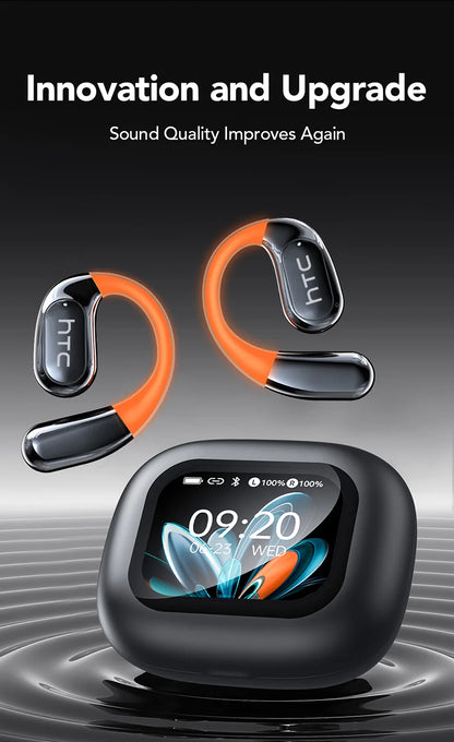 NE27 Bluetooth V5.4 Earphones OWS Sports Bluetooth Wireless Headphones AI Translator Earbuds LCD Touch Screen Open-Ear