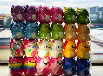hot 12/24PCS Kids Adult Mini Kawaii Newt Cute Stress Relief Squeeze Toys Random Slow Rising Toy Carnival Goodie Party Send Gift