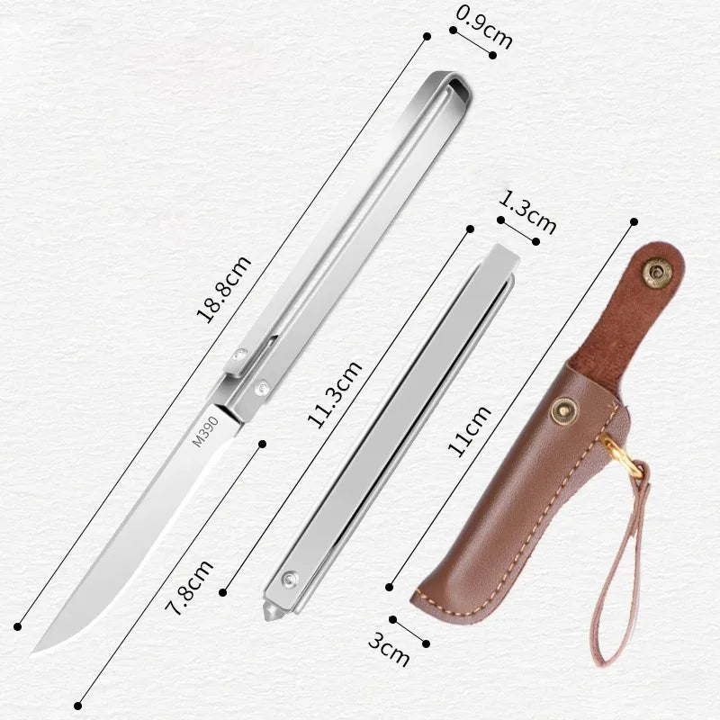 M390 Mechanical Folding Knife - Multi-Function Portable Chef Knife Kitchen Fruit Knife, Camping & Everyday Carry