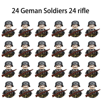 WWII Infantry Military Soldier War National Army Mini Gun armament Models Building Blocks Building Blocks Toys for Kids