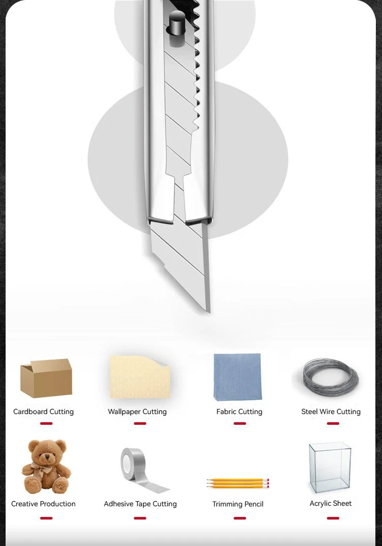 Multi‑Purpose Box Cutter Knife Kit, Stainless Steel Handheld Cutting Tool for Craft, Carving, Packaging & Daily Use