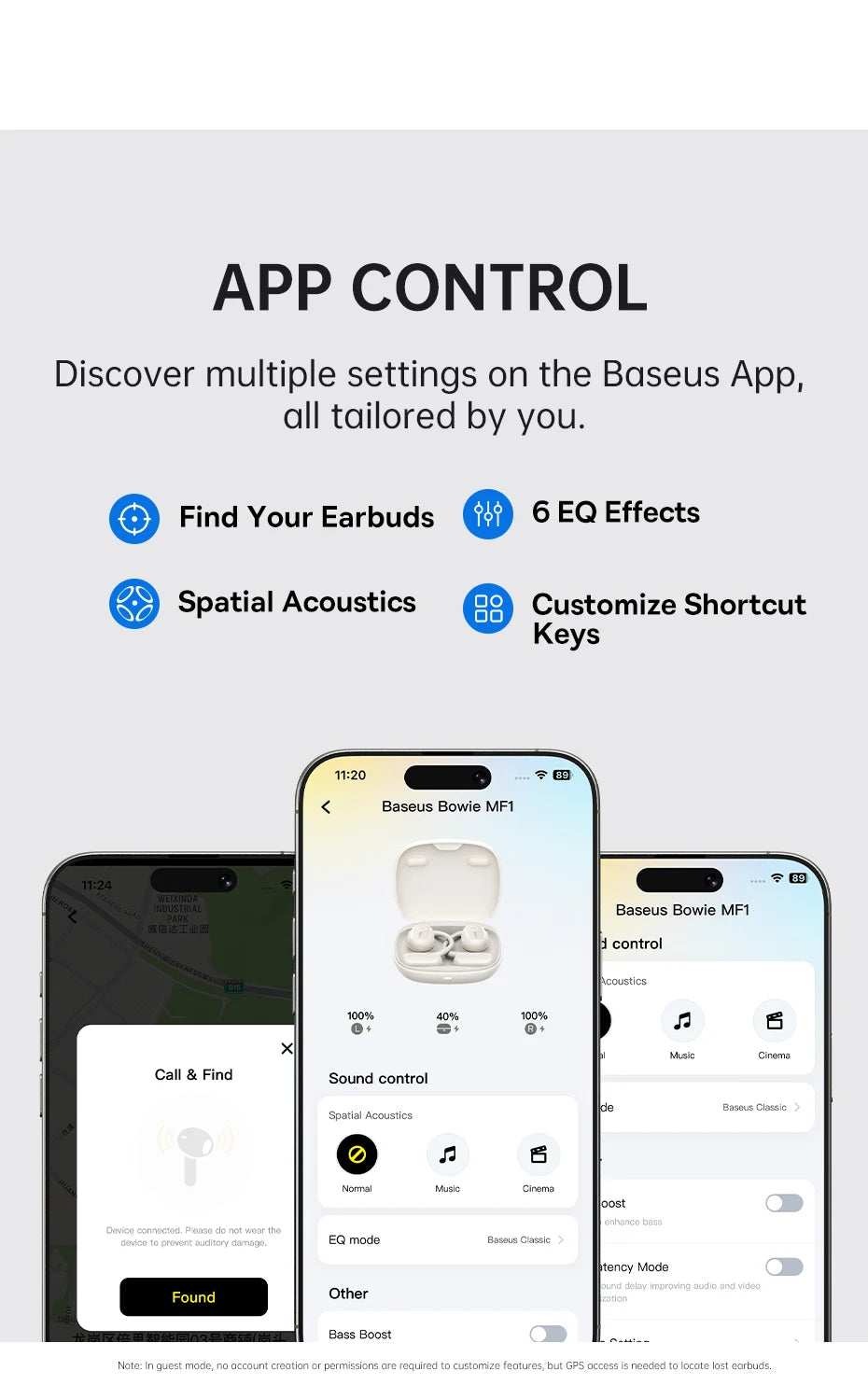 Baseus Bowie MF1/Eli 15i Fit Open-Ear Sport Wireless Earphones Bluetooth 5.4 EarHooks Big Bass Sport Earbuds 60Hrs Playtime
