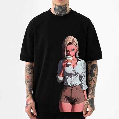 Dragon Ball Android 18 Japanese Style Classic Tee High-quality Streetwear Men's Clothing Women Clothing 2026 Summer New T Shirt
