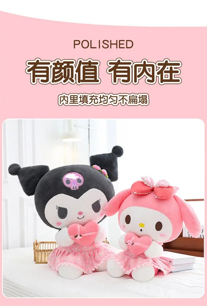 60cm Sanrio Kuromi Melody Hello Kitty Plush Toy Kawaii Cartoon Big Size KT Cat Plush Doll Soft Stuffed Pillow Kids Birthday Gift