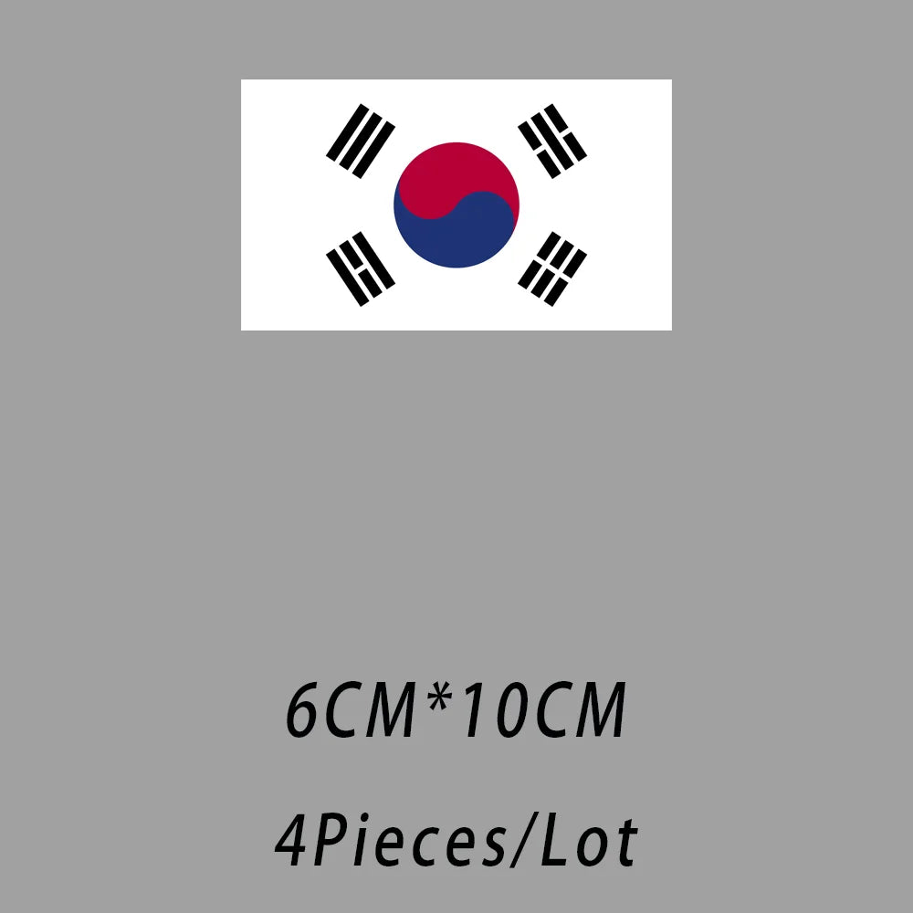4PCS/Lot Flag For World Countries Heat Adhesive Thermal Transfers Iron On Patches For Ironing Clothing Fusible T Shirt Stickers
